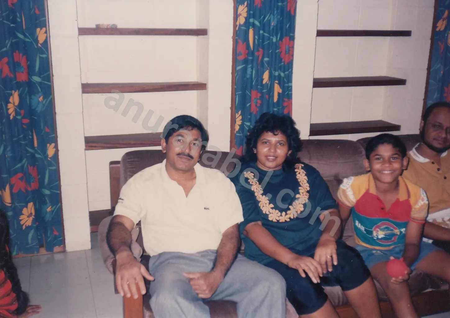 Anura, Jayamini, and Chamara at Mr. Weerasinghe's house in Viti Levu, Fiji
