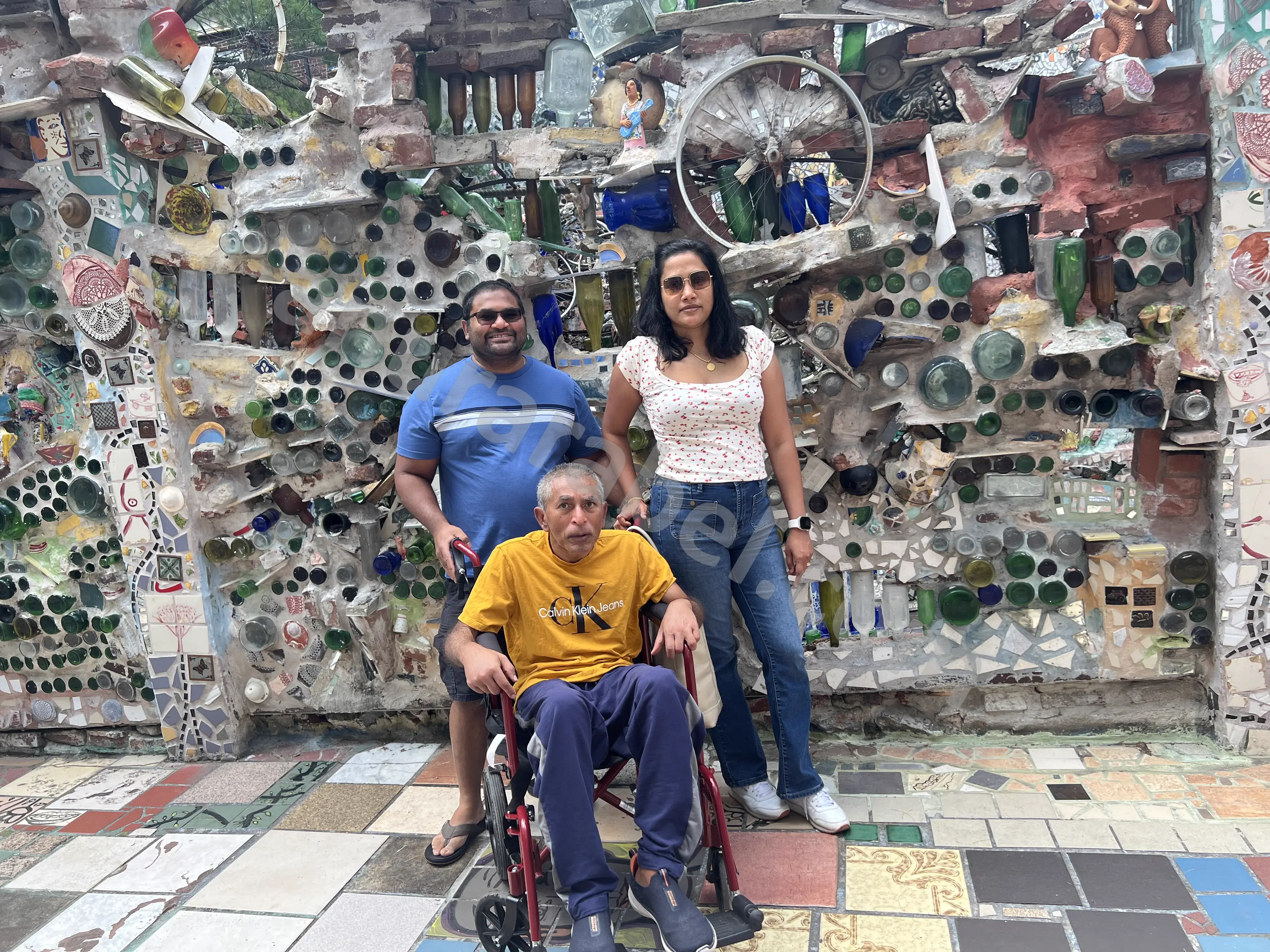 Anura with Jayamini, Chamara, and Ruwanthi at Magic Gardens in Philadelphia, Pennsylvania