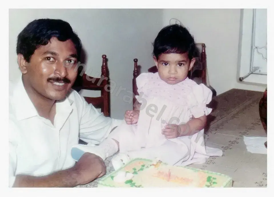 Manusha (Elder Daughter) with Anura Rabel (Father)