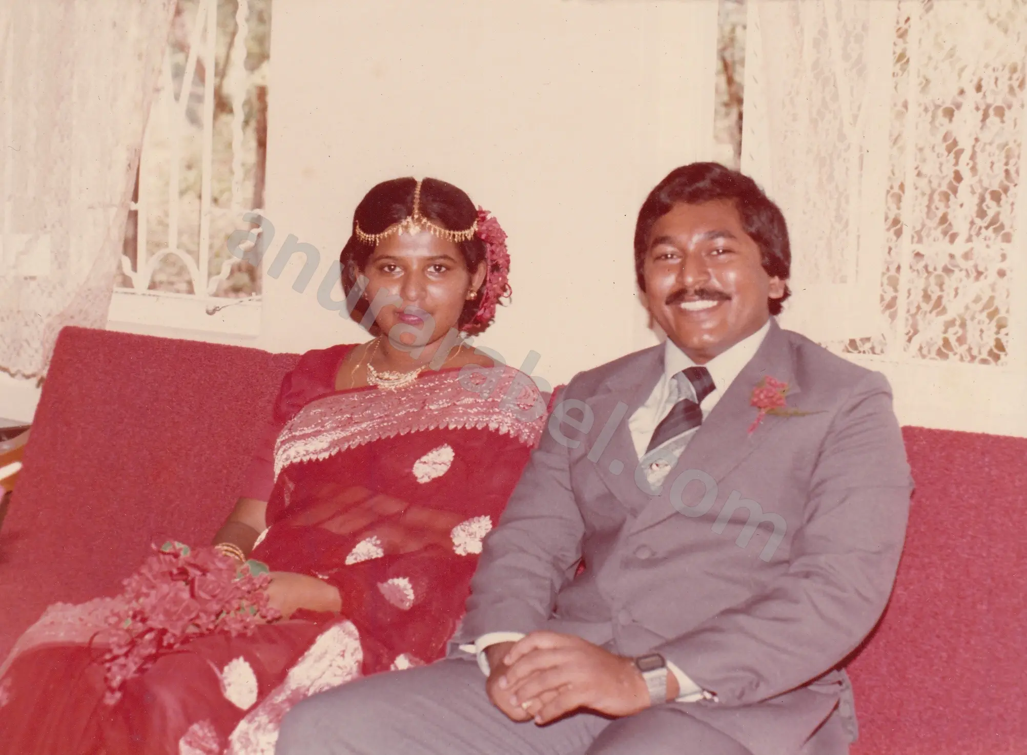 Anura and Jayamini on their wedding day