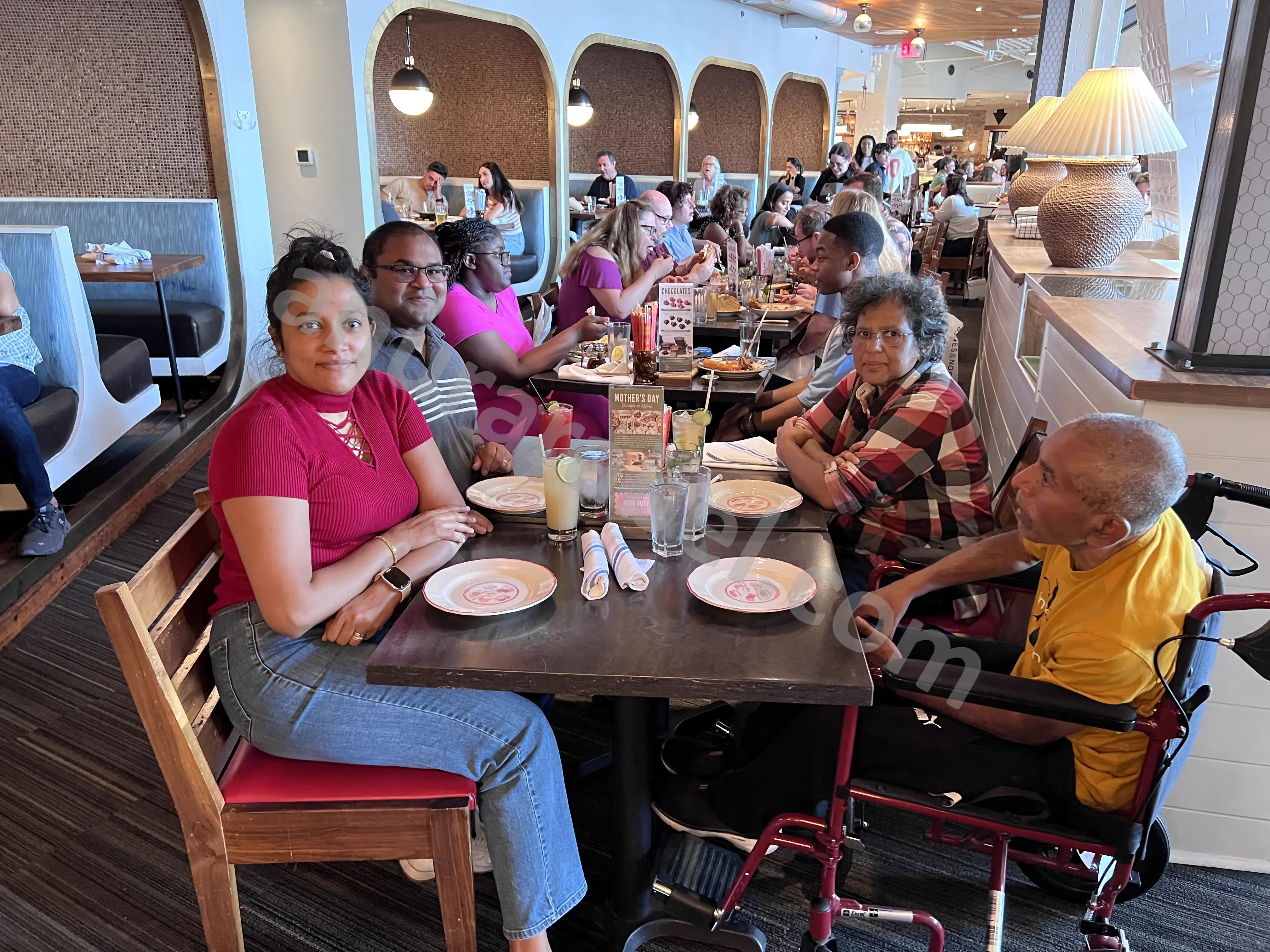 Anura with Jayamini, Chamara, and Ruwanthi at Founding Farmers in The Washington at Harbour at Washington, DC