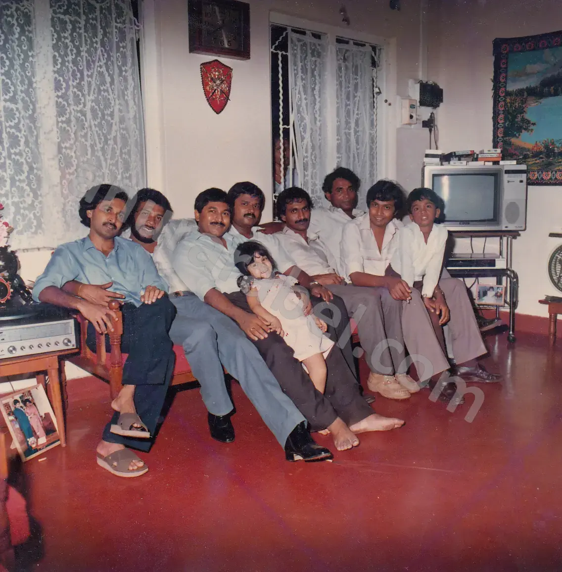 Anura with his relatives and friends (from the left): Piyal, Ananda, Gamini, Cooray, Seneca, Dissanayaka
